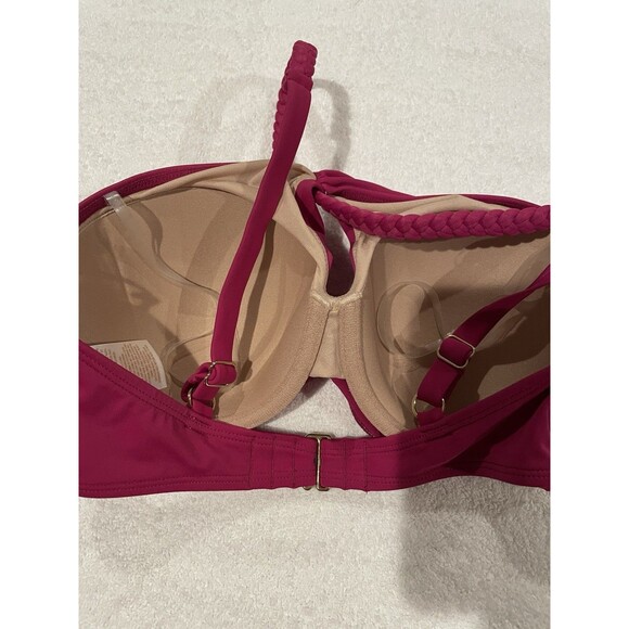 Shade & Shore Women's Size 34C Braided Strap Bikini Top Purple NEW Top Only - Picture 6 of 9